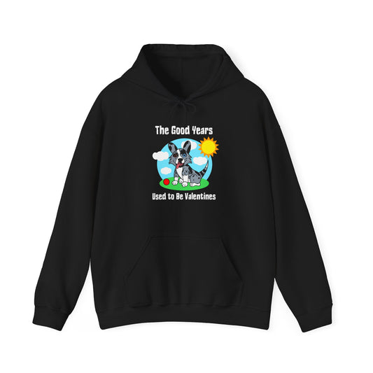 USED TO BE VALENTINES THE GOOD YEARS HOODED SWEATSHIRT