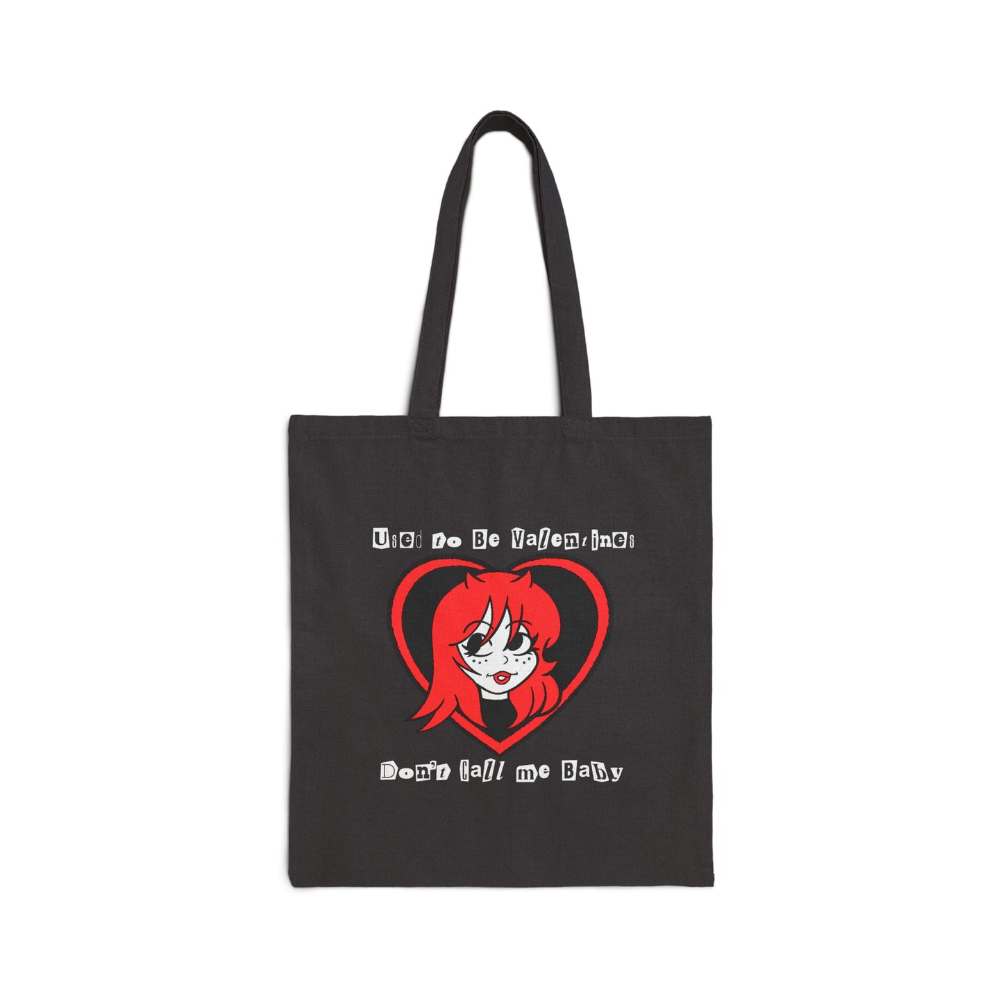 Gothic Heart Design Cotton Canvas Tote Bag, Eco-Friendly Shopping Bag, Cute Gift for Her, Halloween Tote, Casual Everyday Carryall